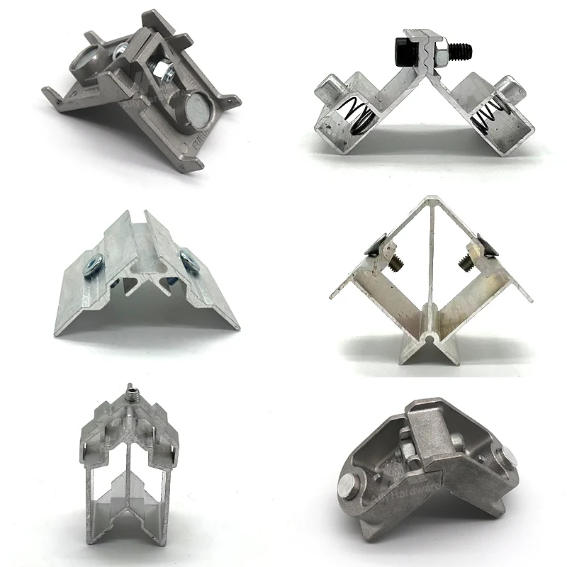 window hardware accessories 3 way aluminium square tube plastic corner connectors