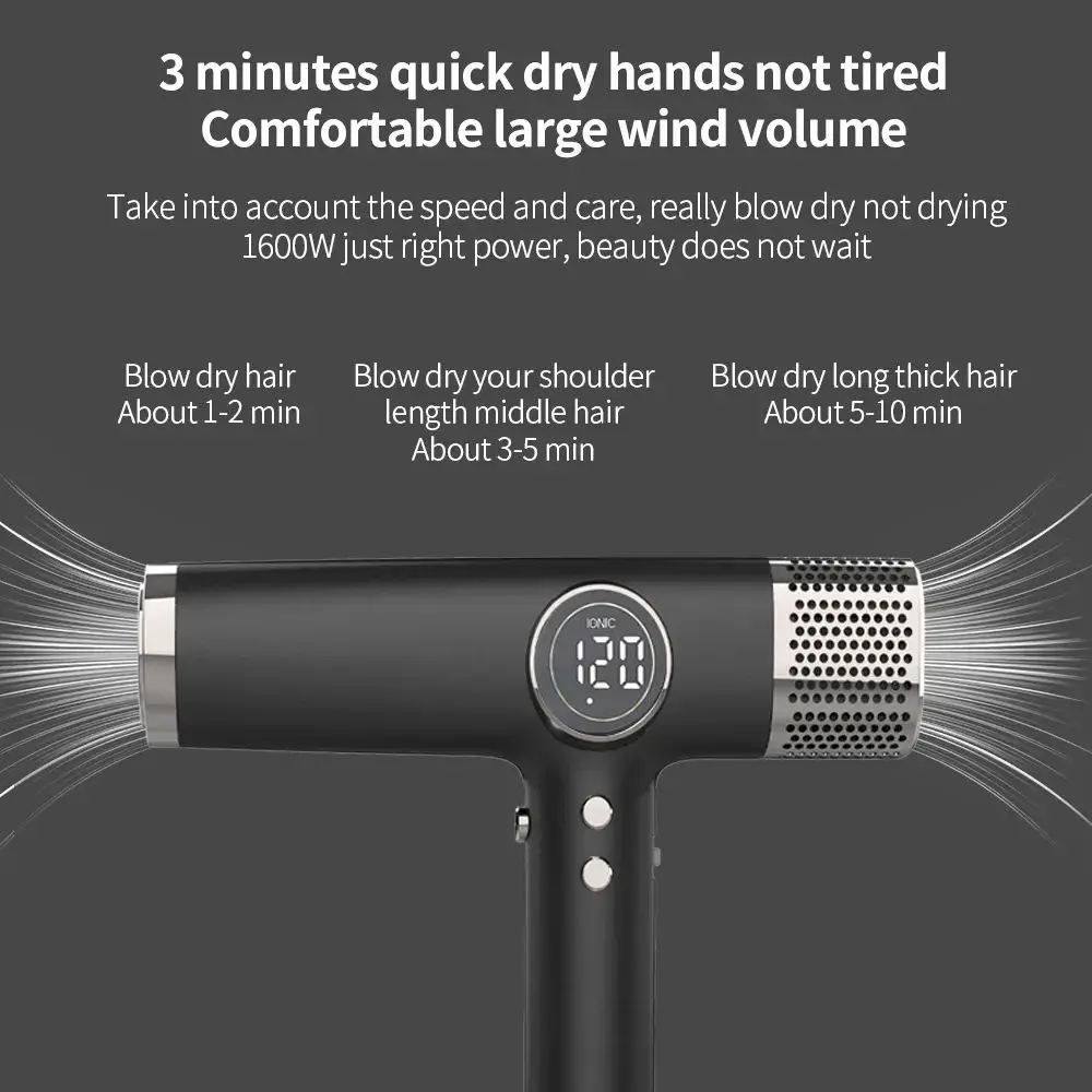 110,000 Rpm High Speed Hair Dryer Quick Dry Salon Lightweight Design 50 Million Negative Ions Hair Dryer
