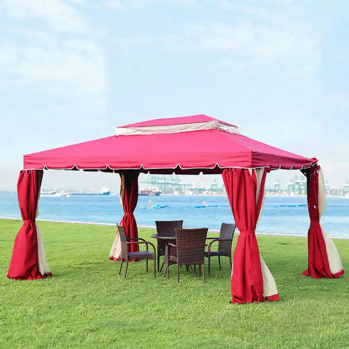 Backyard Garden Awnings Patio Soft Top Gazebo Party Courtyard Rain Protection Outdoor Gazebo Tent