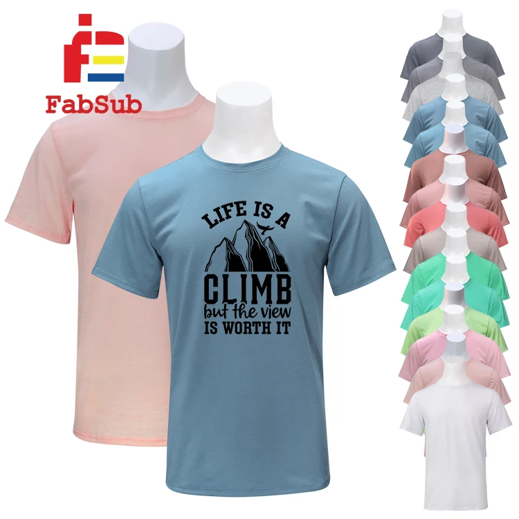 High Quality Sublimation Tee Shirt Solid Colored T-Shirt Cotton Feel Plain 100 Polyester T Shirt  For Men and Women