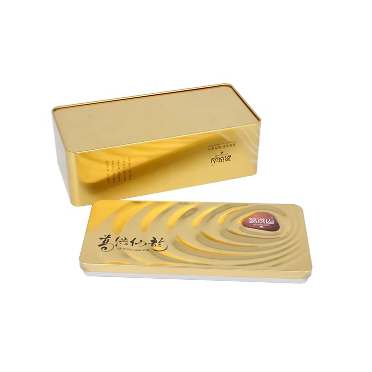 Food grade material tea storage custom wholesale tea tin box with double lid for 500g