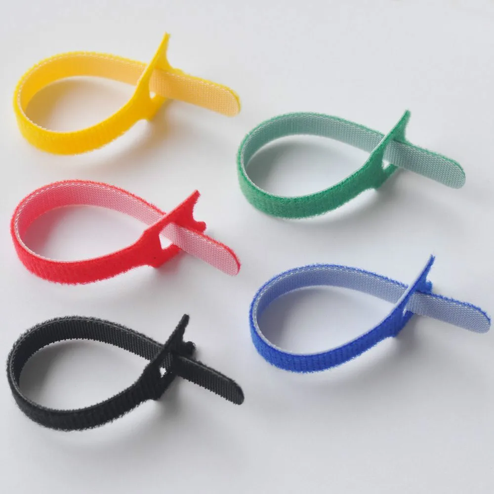 Factory manufacture Adjustable Durable Reusable for cable management plant tie self adhesive hook and loop cable tie
