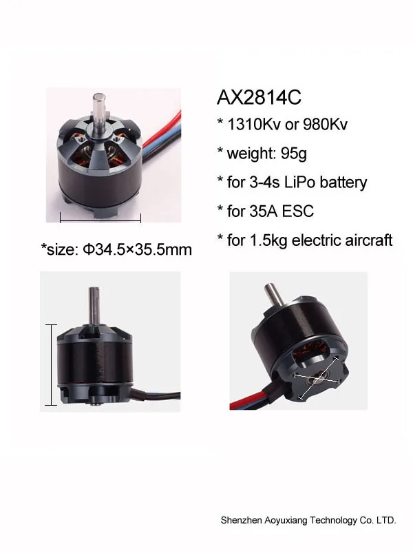 2015 AX-2814C 1310Kv or 980Kv for rc model hobby quad copter