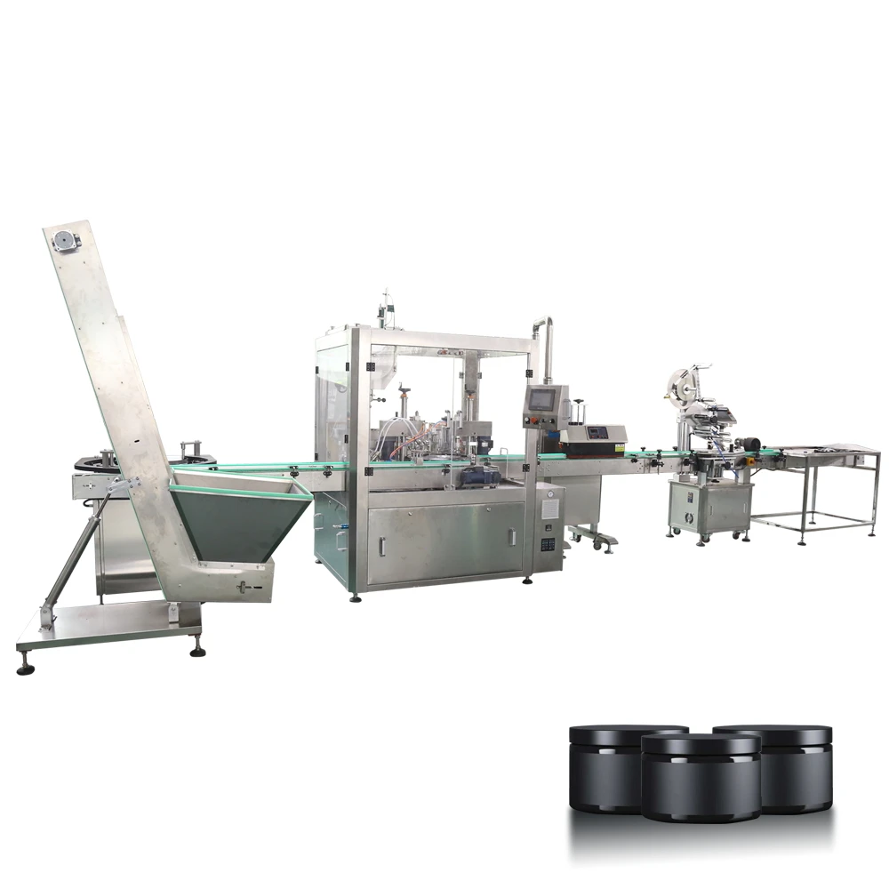 Automatic cosmetic cream hair wax metal cap magnetic torque turntable capping machine