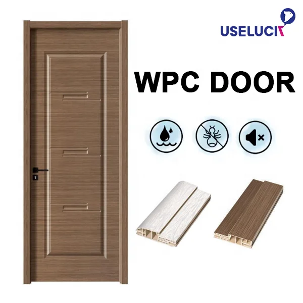 Durable PVC Foldable WPC Doors for Houses Indoor and Cheapest Indian Wooden Door Design for House Interior for Houses