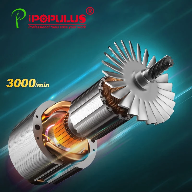 iPOPULUS 2000W 30J Concrete Breaker Machine Small Rock Breaker Hammer Hand held Demolition 0835 11E Jack Hammer Drill