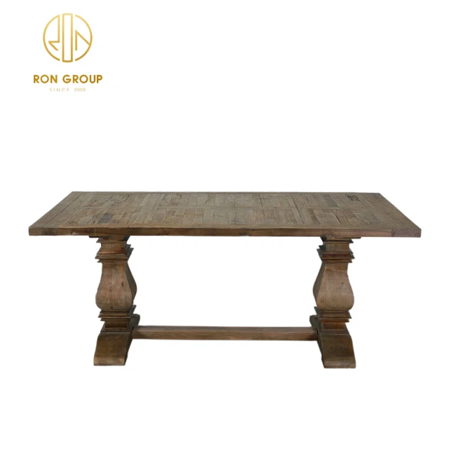 factory wholesale restaurant dining room furniture long antique old elm wood rustic table wood dining table