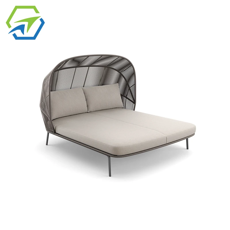 Outdoor Furniture Sun Lounger Wicker Sunbed Garden Patio Rattan Daybed Swimming Pool Beach Club Furniture