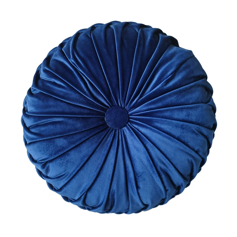 Luxury Soft Round Pleated Velvet Handcrafted Function Sofa Cushion Pumpkin Vehicle Wheel Home Decorative Throw Pillows For Couch