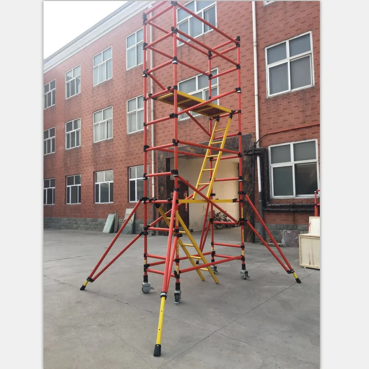 500KV EN1004 fiberglass folding scaffold ladder type for construction