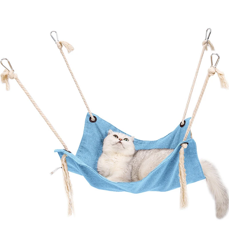 Cotton Hemp Pet Nest Tassel Swinging Bed Hanging Mat Breathable Hammock For Cat