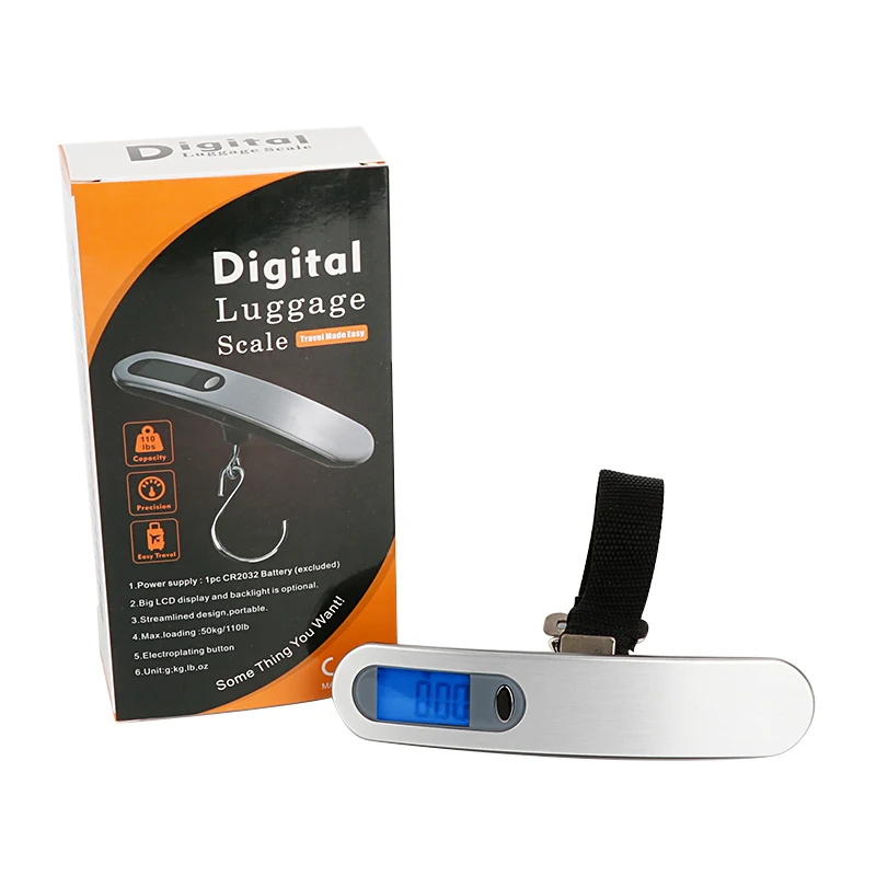 Portable 50kg Maximum Weight Measuring Function Battery-Powered Digital Display luggage Scale