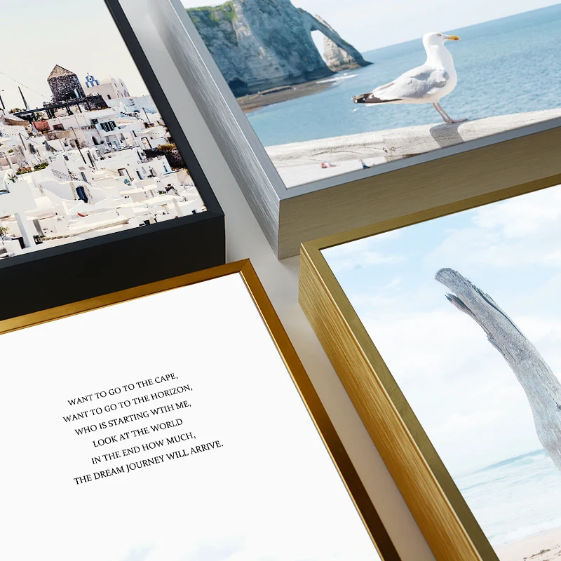 5 Colors Matte Black Gold Silver Picture Photo Frame Bar Custom Size Metal Frame Strips Aluminum Frame Profile Moulding