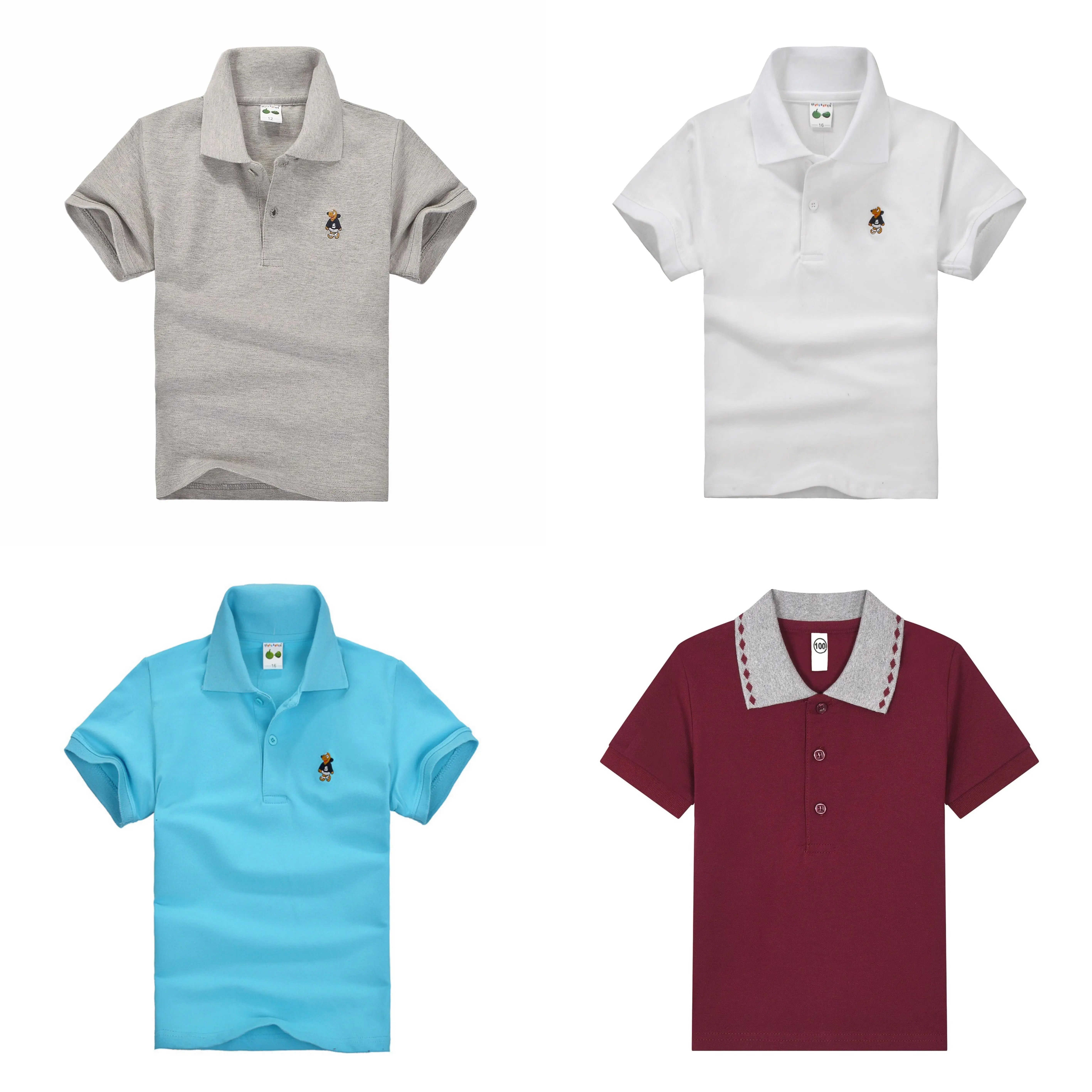 Kid Clothes Wholesale Custom Children School Uniform Polo Shirts Plain Cotton Short Sleevekids Boy Kids Shirts