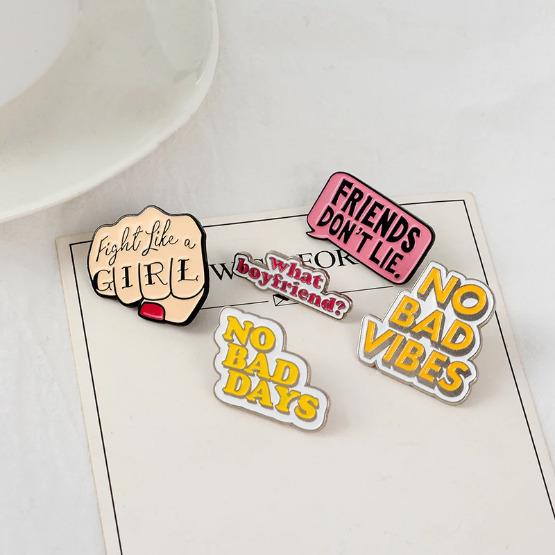 Fashion creative brooches personalized monogram badges soft enamel pin decorative for clothes and bags