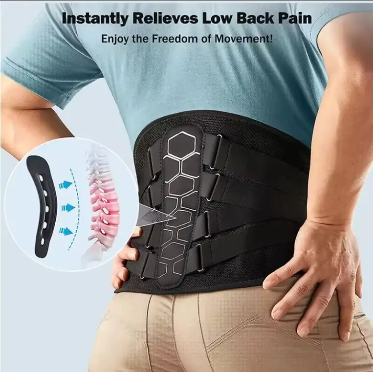 Adjustable Lower Back Pain Relief  Back Brace Pulley System Lumbar Support Protection Belt Pad Breathable 3D Knit Waist Support