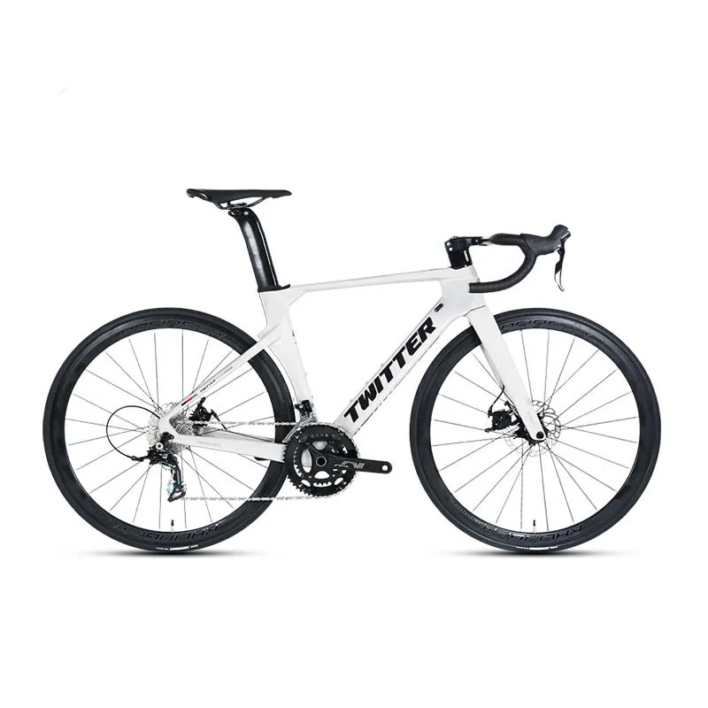 Twitter road bike 700c 50mm carbon wheels thru axle disc brake 24 speed carbon frame road bike