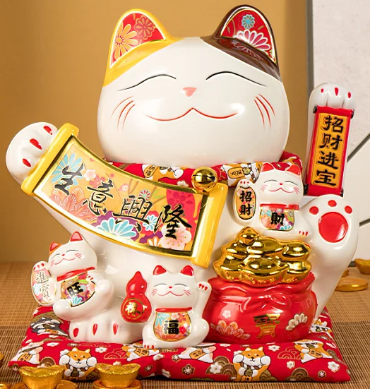 Japanese Ceramic electric hand Lucky cat store opening gift ornaments gift ceramic arts and crafts decoration