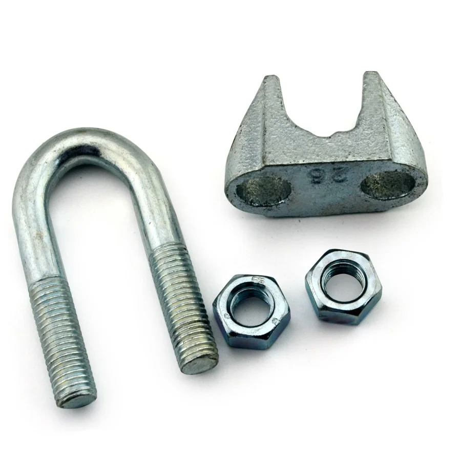 Hot selling din1142 single steel  316 wire rope cross clip cable clamps supply