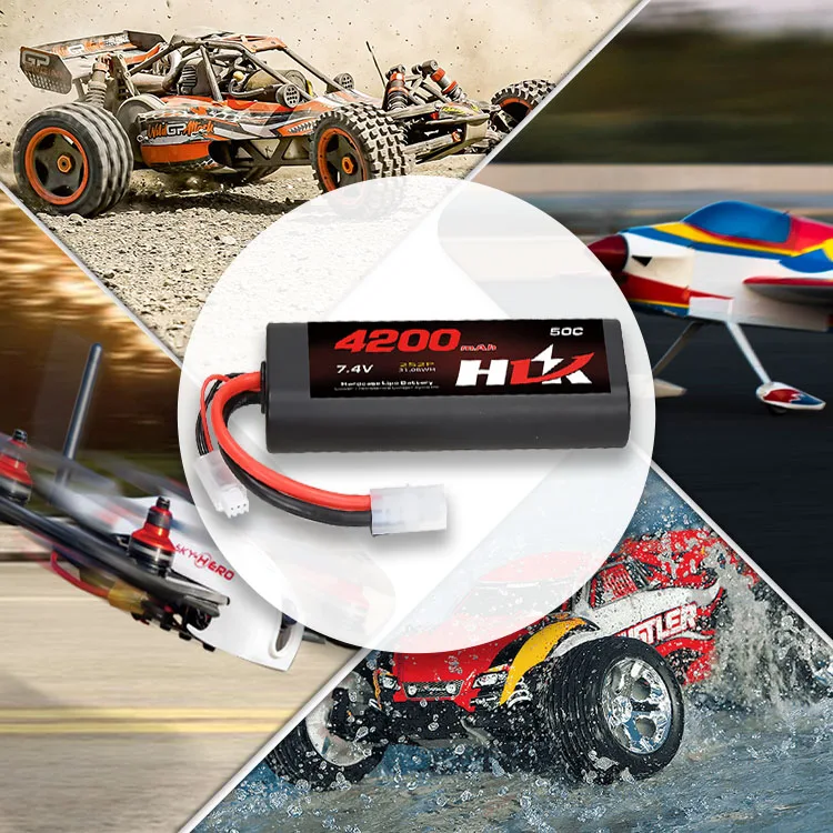 Hlk  4200Mah 7.4V 2S 50C Rc Car Battery Lipo Batteries For 1/10 Scale  Truck