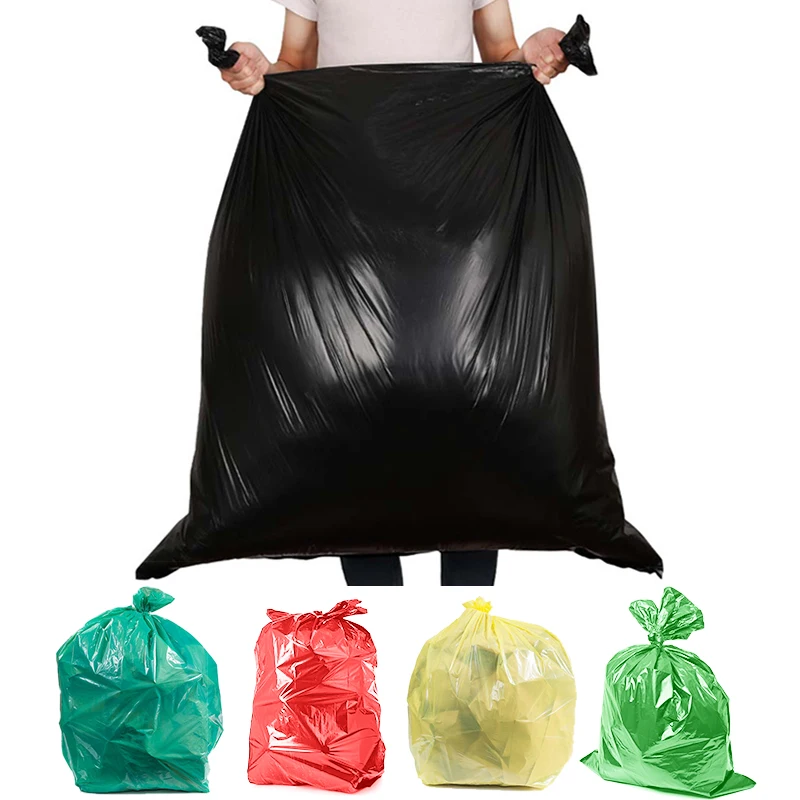 Factory 70L 80L 120L  Black Heavy Duty Trash Can Liners Extra Large Black Trash Bags Jumbo pe Plastic Garbage Can Liners