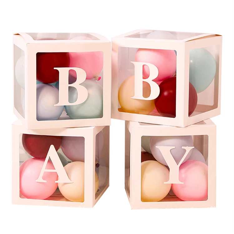 Party Decorations 1st Birthday Balloon Blocks Decor ONE Letter Boy Girl Baby Shower Decor First Birthday Balloon Boxes