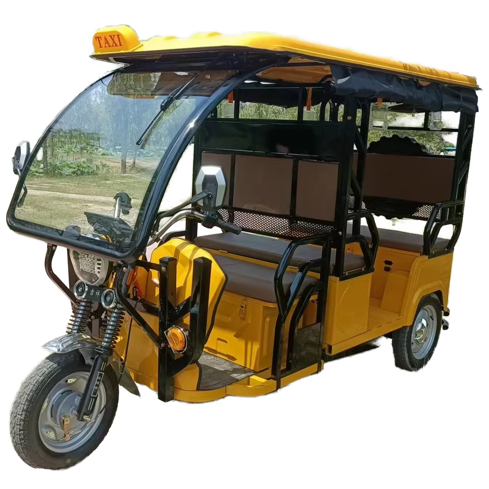 Электрический 1000 Вт моторизованный пассажирский трехколесный велосипед с открытым/стальным закрытым кузовом 48 В/60 В такси трицикл для 5 пассажиров