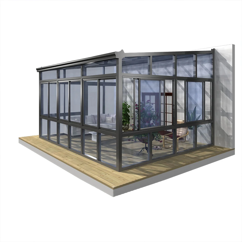 Outdoor Veranda Sun Room Patio Winter Garden Glass House Orangerie Greenhouse Solarium Conservatory Prefab Free Standing Sunroom