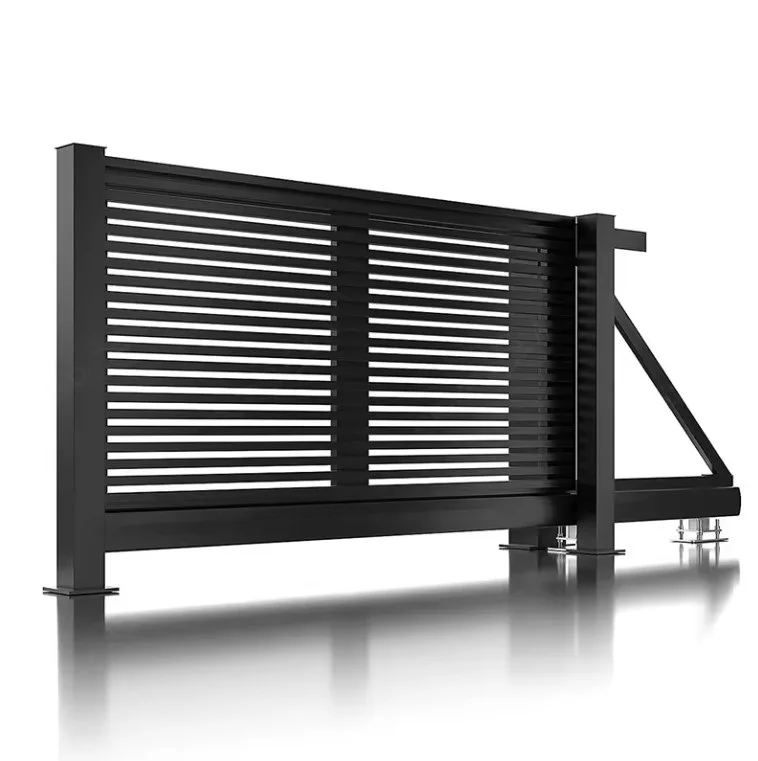 LongTai Modern Gate Metal Aluminium Sliding Driveway Aluminum Main Front Door Security Gate Automatic Folding Swing Customized