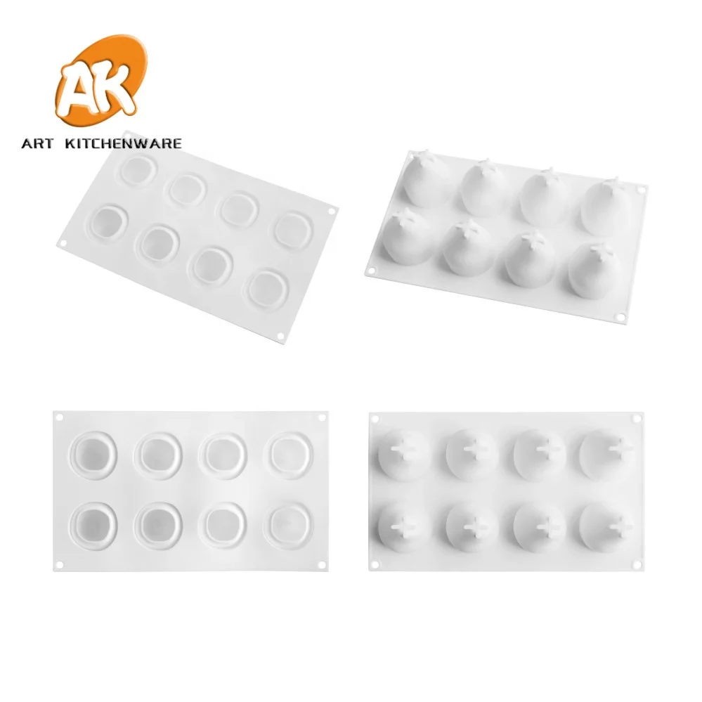 AK 8cavities Pear Silicone Moulds 3D Mousse Cake Molds DIY French Dessert Molds Pastry Baking Tools Cake Art MC-64