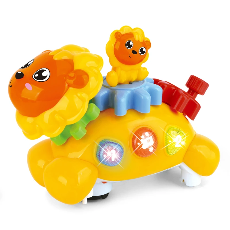 B/O Electric cartoon rocking lion play baby toys plastic 2021 with light music
