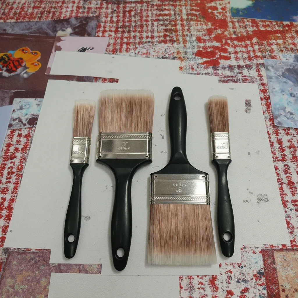 3 Inch Paint Brush Double Color Solid Tapered Filaments With Plastic Handle Painting Brushes