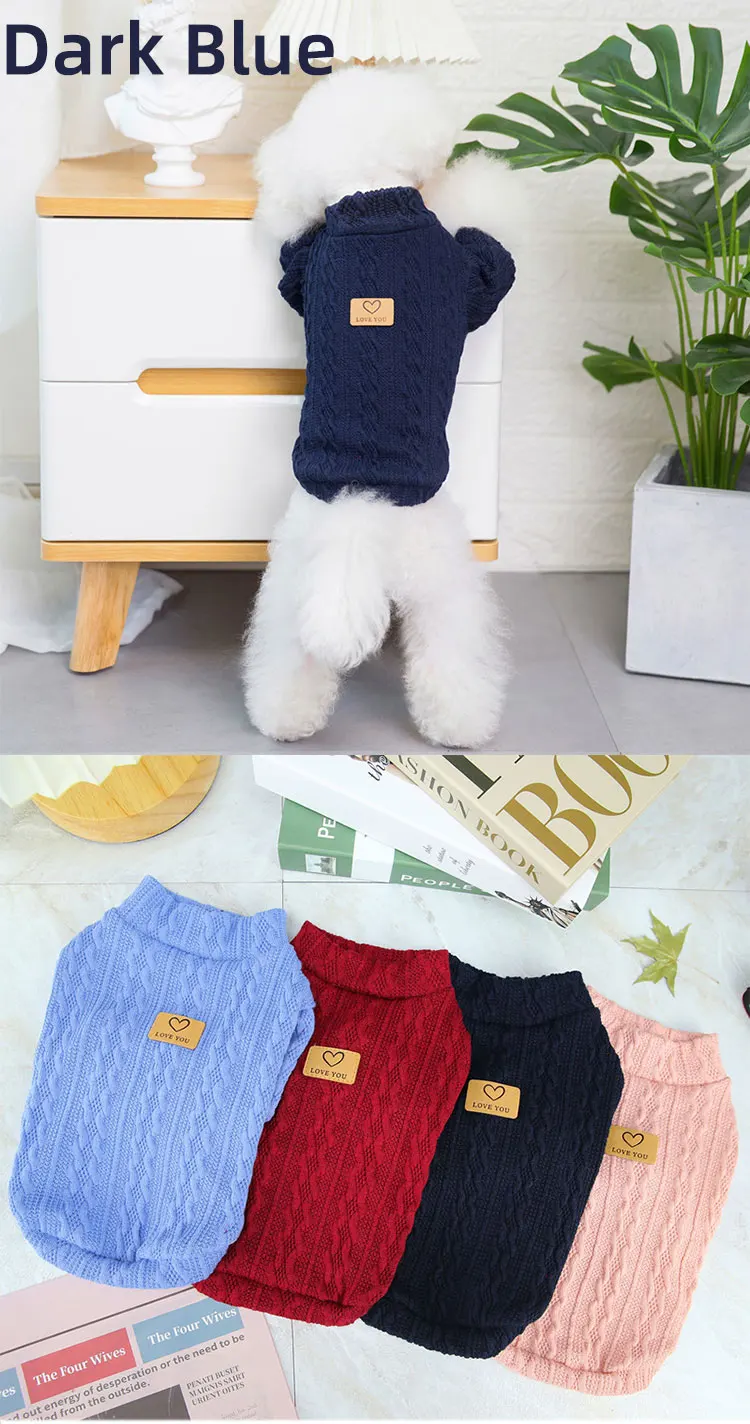 Spring Cute Fashion Medium Small Pet Clothes Poodle Pomeranian Dog Knitting Coat