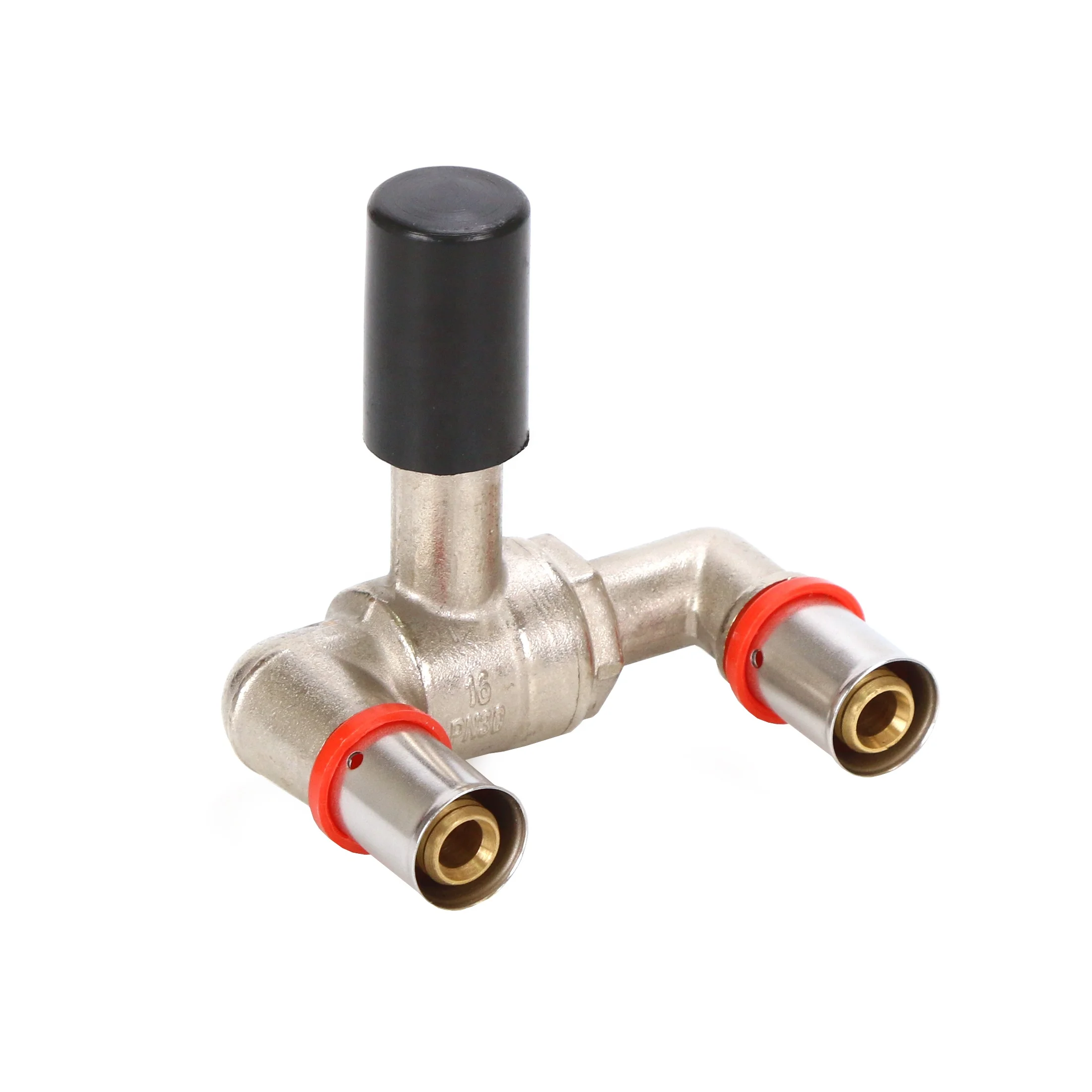 MINGSHI plumbing materials floor heat system multilayer pexalpex pipe using Buried Brass Two Heads Ball Valve