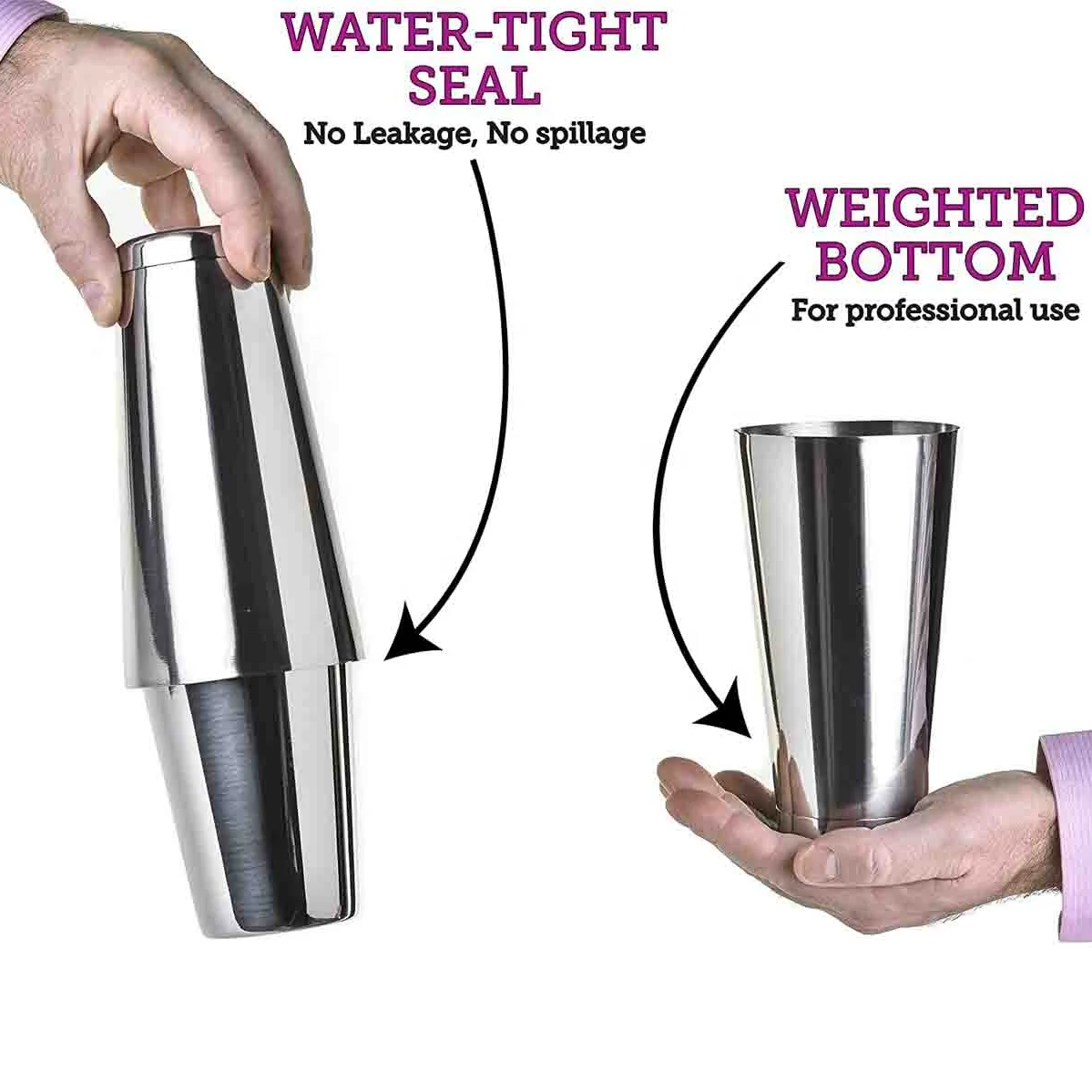 CAMOL Factory Direct Mixology Cocktail Shaker Boston Shaker Set for Drink Mixer 5 Pieces Bartending Kit