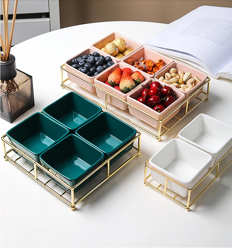 
Latest Product Modern Colourful Creative Rectangle Ceramic Fruit Dessert Plate Set 