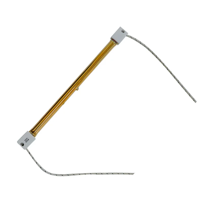 sk15 full gold short wave infrared halogen heating lamps 2 sides with 300mm lead wire