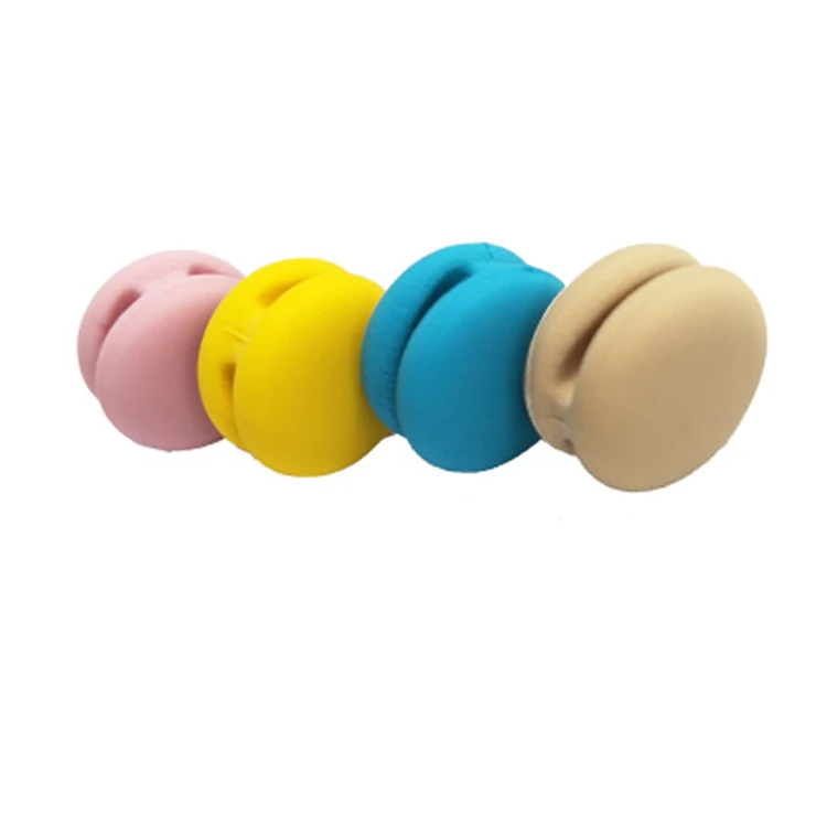 Desk Sticker Macaroon shape cable clips cord Tight Silicone Cable Clip round cable clamp with self adhesive
