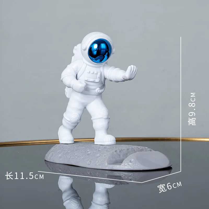 Lazy Reader Astronaut Cell Phone Holder Light Luxury Astronaut Holder Divine Resin Spaceman on Base Holder for Cell Phone