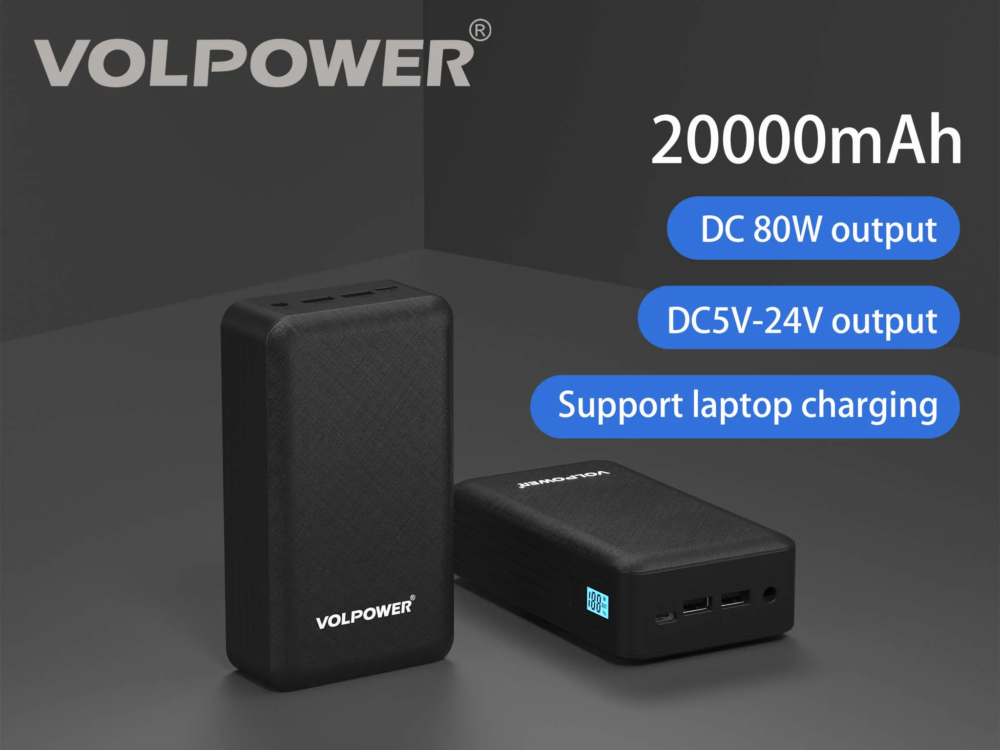 Convenient Power Station Fast Charging PowerBank Laptop Powerbank DC Power bank 12V 5A 16.5V 19V 20V 24V 1A 2A 3A 4A QC3.0