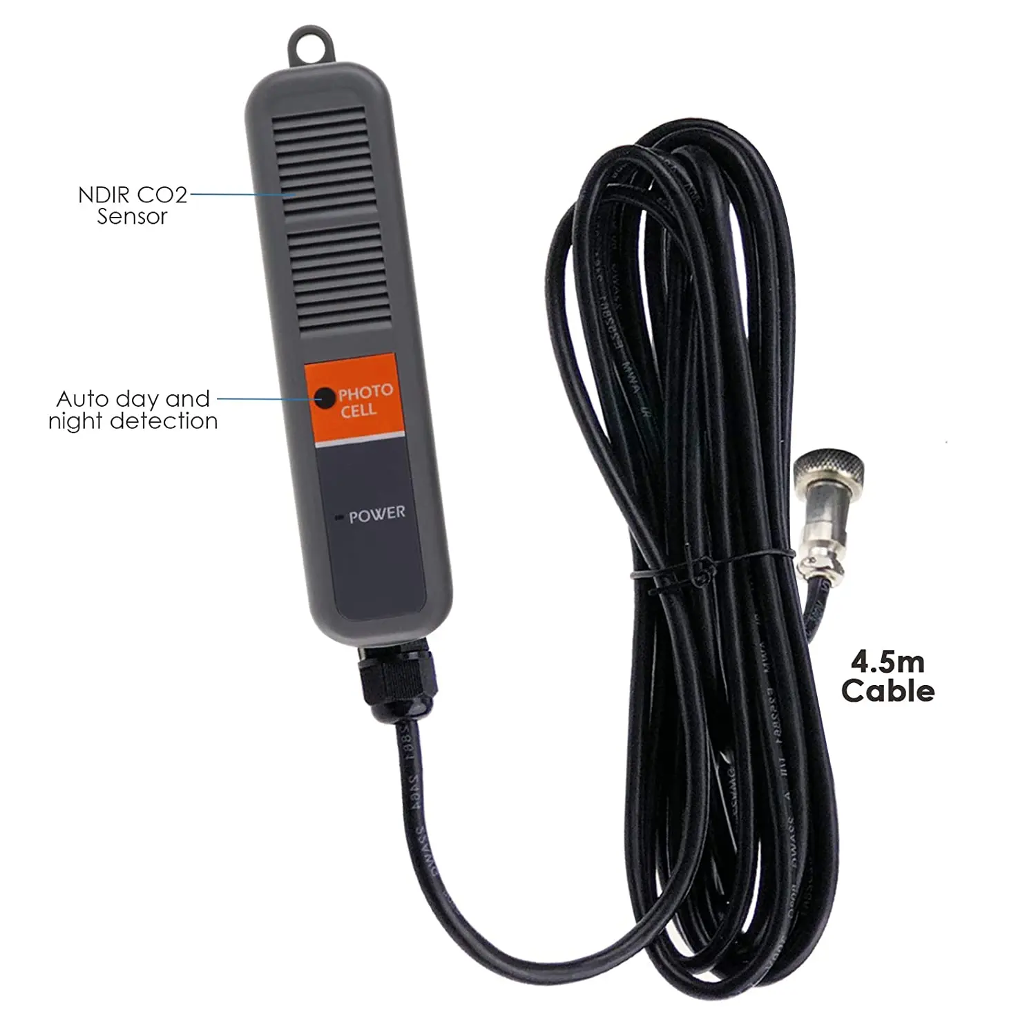 Roxyrolla Used Green House Home Office Factory 4.5m NDIR Sensor Probe Carbon Dioxide CO2 Controller with Relay Function