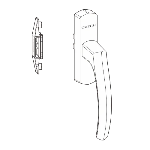 CMECH High-end Tilt and Turn Casement Window Hardware System Accessories with Fork Drive Handle Concealed Hinge (90 Kg)
