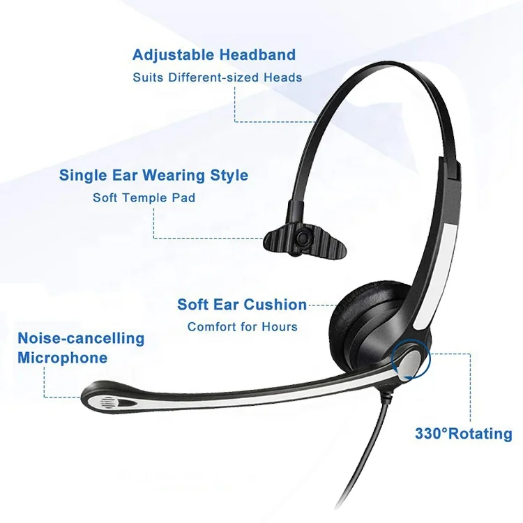 Call Center Headset with USB for Computer