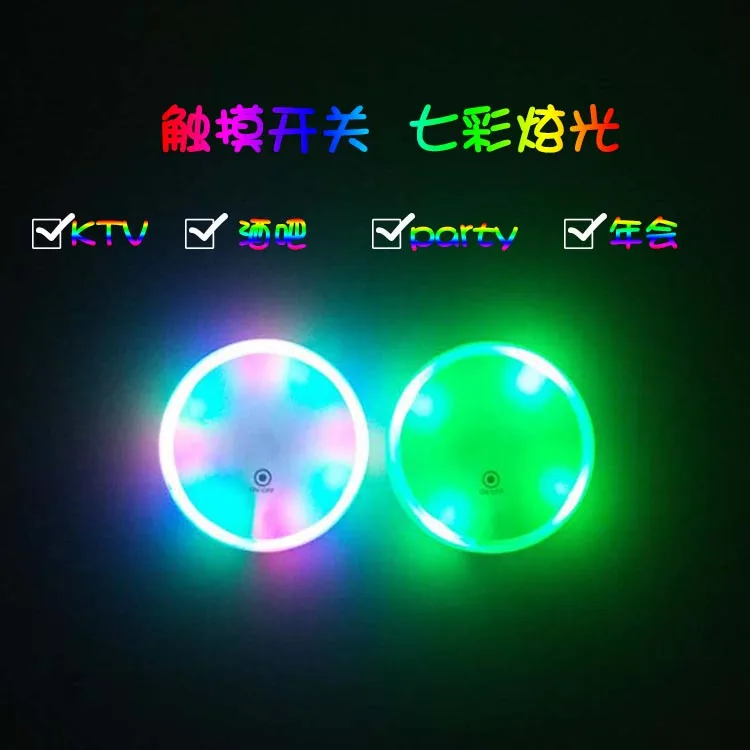 New design factory Wholesale price LED Light Drink Cup coaster led sticker for bottle, bottle glow sticker, led coaster