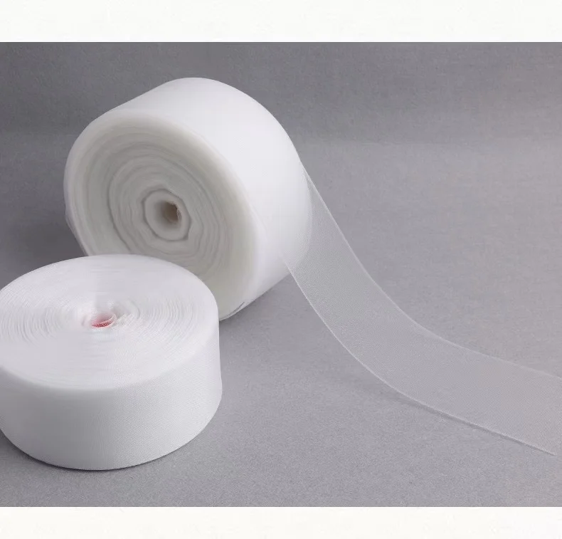 Curtains with nylon fabric straps and lining straps in stock wholesale transparent nylon woven straps