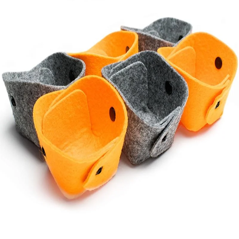 AAA133 Custom Novelty Fashion Eco-Friendly Cute Desk Organizer Felt Gift Box Sundries Packaging  Basket Felt Mini Storage Basket