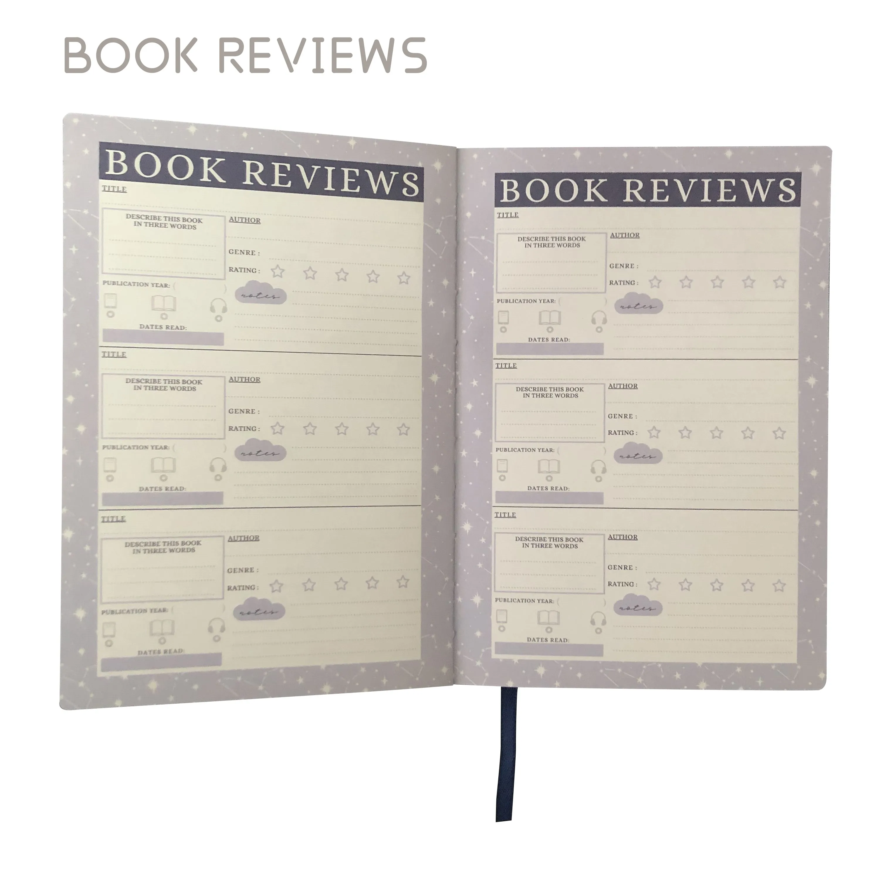 Custom A5 Writing Book Reviews Reading Planner Soft Cover PU Leather Notebook