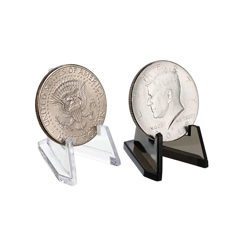 Acrylic Easel Stands Clear Mini Coin Display Easel Holder for Displaying Air-Tite Coins Pocket Capsules Medals Casino chips