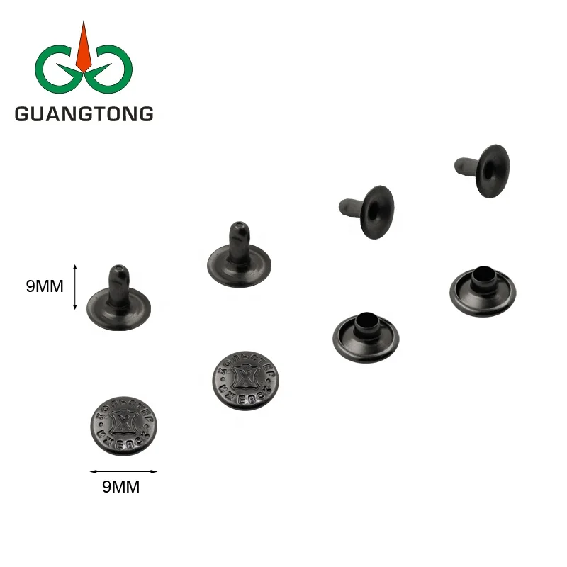 China rivets manufacturers leather decorative nickel free metal single cap 10 x 10 custom rivet logo