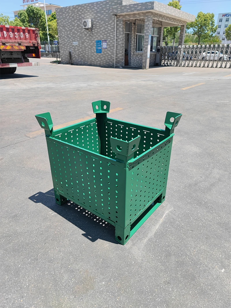 T1210L-14 Warehouse logistics folding storage corrosion resistant durable forklift two-way fork metal Pallet safety Stillage box